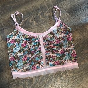 Free People mesh bralette / floral bralette